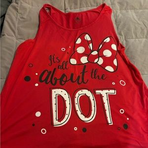 Disney Minnie Mouse red all about that dot sleeveless shirt